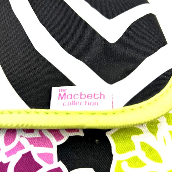 MacBeth Laptop or ipad Carrier  bag Cover Soft 11.5 x 13.5" purple pink lime - Picture 3 of 7
